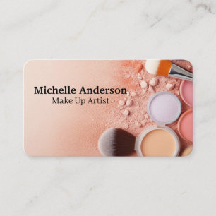 Tarjeta De Visita Brochas y Cosméticos para Maquillaje