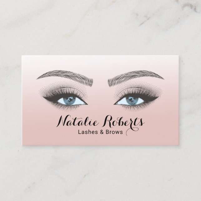 Tarjeta De Visita Broches Microblusa Salón De Belleza Rubor Pink  (Anverso)