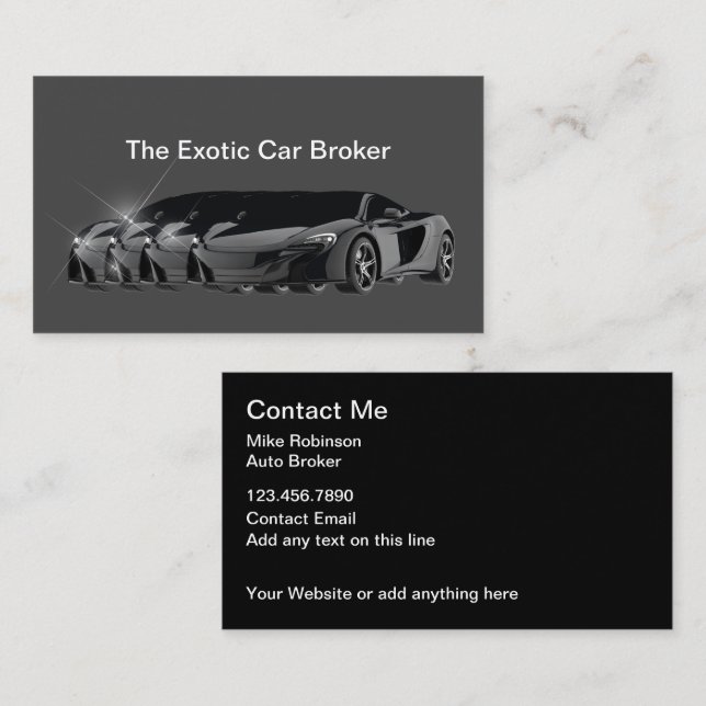 Tarjeta De Visita Broker automático exótico y brillante (Anverso / Reverso)