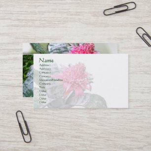 Tarjeta De Visita Bromelida florida rosa