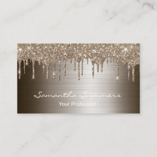 Tarjeta De Visita Bronce Gotea Metal Elegante Brillo Personalizado
