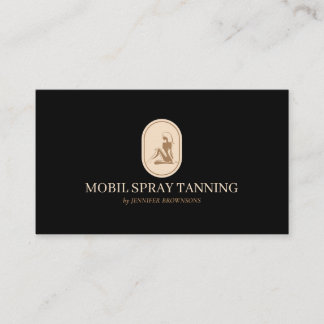 Tarjeta De Visita Bronceado en Spray Negro Beige Belleza Cuidado Cor