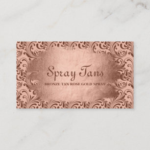 Tarjeta De Visita Bronceado en Spray Remolinos Damasco