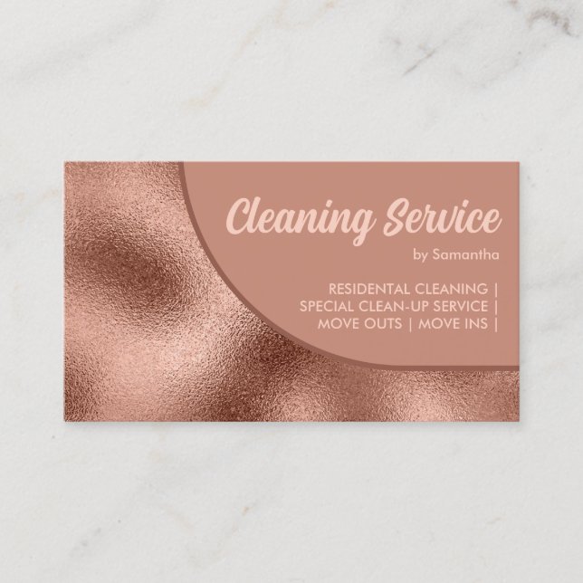 Tarjeta De Visita Bronze Beige Negrita Simple Elegante (Anverso)