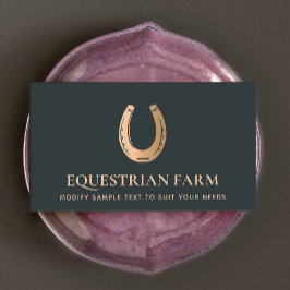 Tarjeta De Visita Bronze Horseshoe Equestrian Business Card
