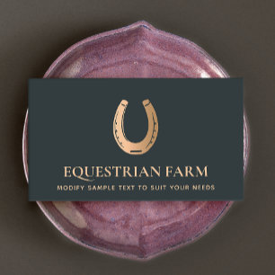 Tarjeta De Visita Bronze Horseshoe Equestrian Business Card