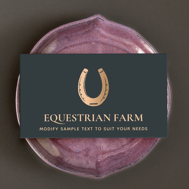 Tarjeta De Visita Bronze Horseshoe Equestrian Business Card (Subido por el creador)