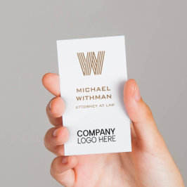 TARJETA DE VISITA BRONZE LINE MONOGRAM CORPORATE LOGO QR CODE