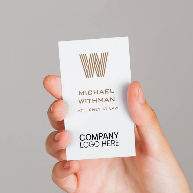 TARJETA DE VISITA BRONZE LINE MONOGRAM CORPORATE LOGO QR CODE (Subido por el creador)