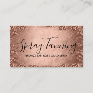 Tarjeta De Visita Bronze Rosa Gold Swirl Spray Tan