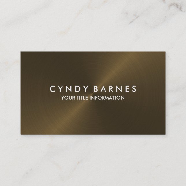 Tarjeta De Visita Bronze Sheen Business Card (Anverso)