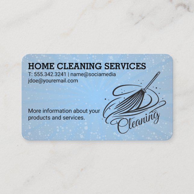 Tarjeta De Visita Broom Sweep | Servicios de limpieza del hogar (Anverso)