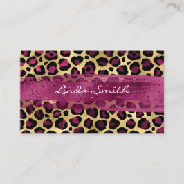 Tarjeta De Visita Brote de pincel de leopardo de Relieve metalizado 