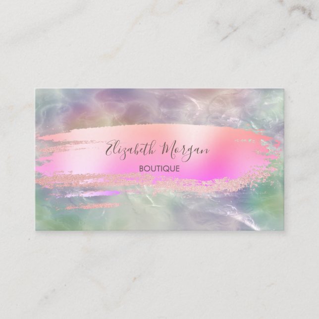 Tarjeta De Visita Brote de pincel profesional Holographic Pearl (Anverso)
