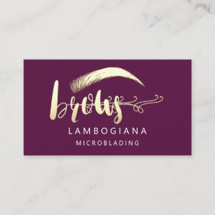 Tarjeta De Visita Brote Logotipo de oro Microcuchilla de oro Púrpur