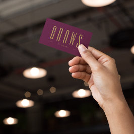 Tarjeta De Visita Brotes De Borgoña Y Oro Microblando Simple