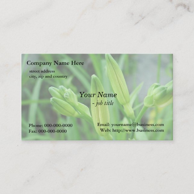 Tarjeta De Visita brotes de lirios de primavera fresca (Anverso)