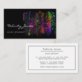 Tarjeta De Visita Brotes de pincel negro y neón