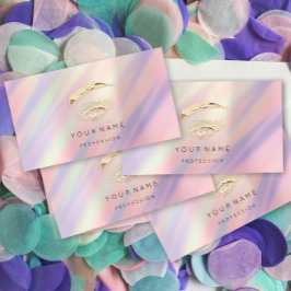 Tarjeta De Visita Brotes maquillaje QR LOGO Eyelashes dorados Ombre