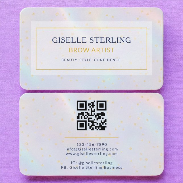Tarjeta De Visita Brow Artist Holographic QR Code (Subido por el creador)