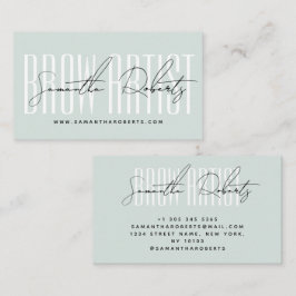 Tarjeta De Visita Brow artist modern typography script blue 