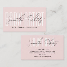 Tarjeta De Visita Brow artist modern typography script blush pink
