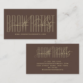 Tarjeta De Visita Brow artist modern typography script brown