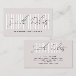 Tarjeta De Visita Brow artist modern typography script pink pearl