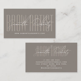 Tarjeta De Visita Brow artist modern typography script taupe