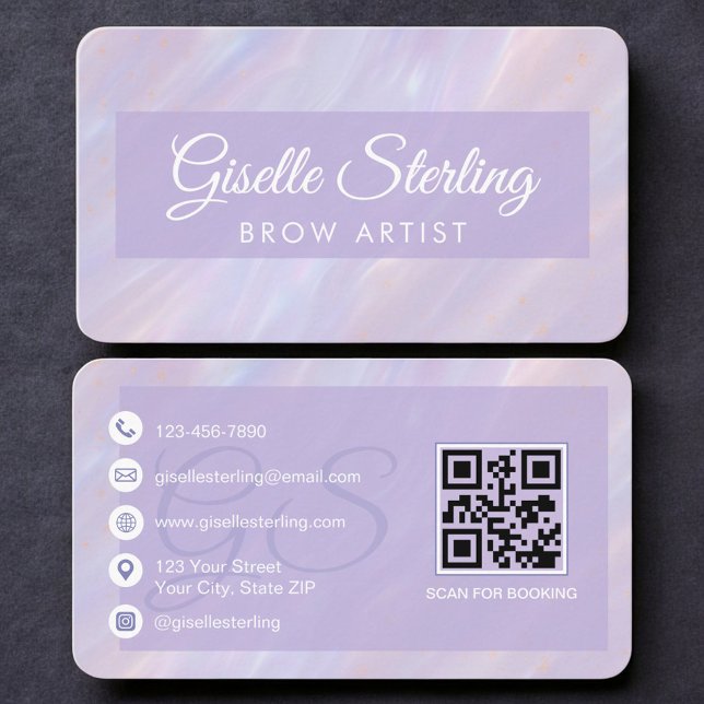 Tarjeta De Visita Brow Artist Opal Holographic (Subido por el creador)