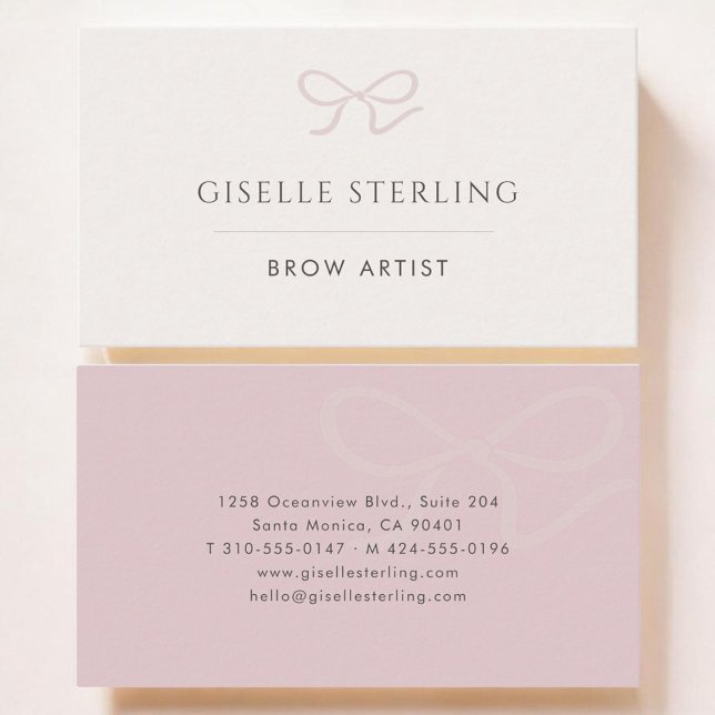 Tarjeta De Visita Brow Artist Pink Bow (Subido por el creador)