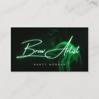 Tarjeta De Visita Brow Artist Typography Green Neon Business Card