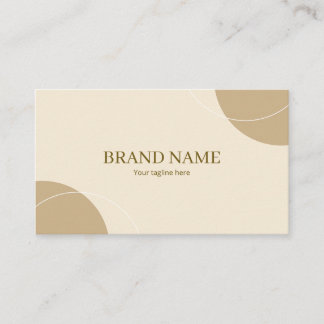 Tarjeta De Visita Brown Beige Circle Shape Modern Elegant Beauty