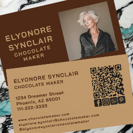 Tarjeta De Visita Brown Caramel Chocolate Maker Personal Photo