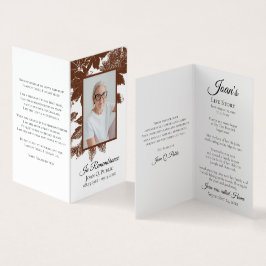 Tarjeta De Visita Brown Fall deja la oración conmemorativa del funer