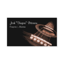 Tarjeta de visita Brown, músico de guitarra acústi
