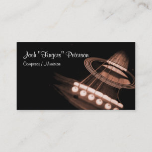 Tarjeta de visita Brown, músico de guitarra acústi