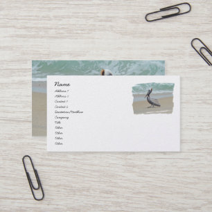Tarjeta De Visita Brown Pelican en Beach Business Card