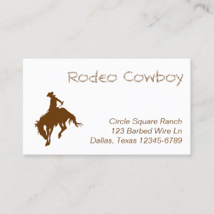 Tarjeta De Visita Brown Rodeo Cowboy