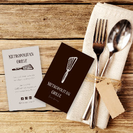 Tarjeta De Visita Brown Tan Spatula Restaurant Chef