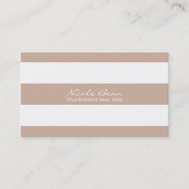 Tarjeta De Visita Brown Taupe Modern Stripes Classic Business Card (Anverso)