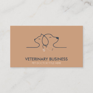 Tarjeta De Visita Brown Veterinario Pata Doctor Mascota Animal