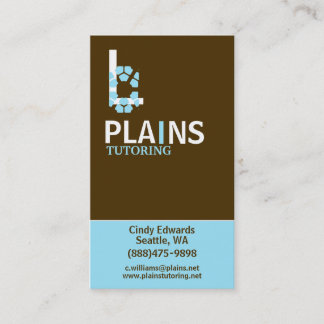 Tarjeta De Visita Brown y aguamarina verticales