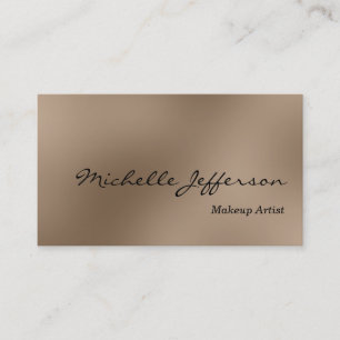 Tarjeta De Visita Browny Background Makeup Artist Business Card