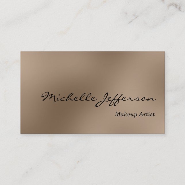 Tarjeta De Visita Browny Background Makeup Artist Business Card (Anverso)