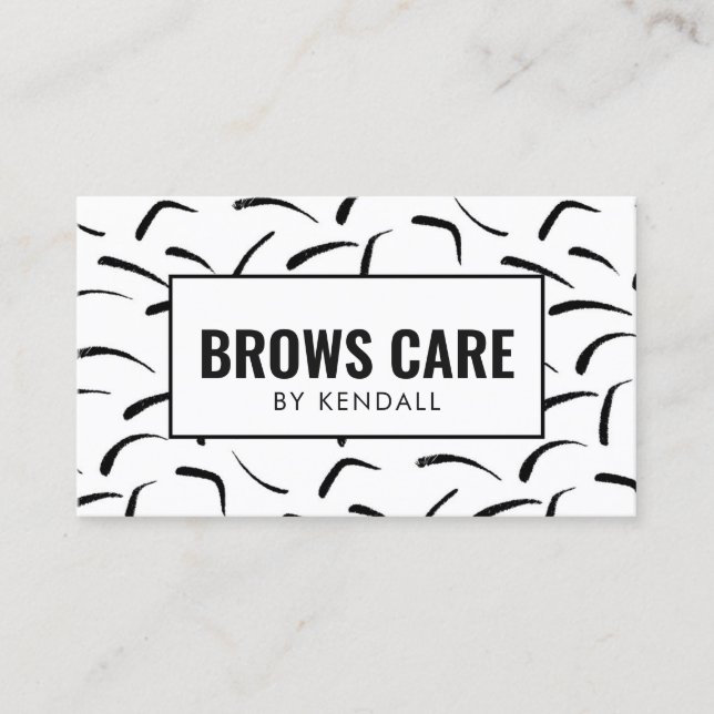Tarjeta De Visita Brows Aftercare Patrón permanente de cejas oculare (Anverso)