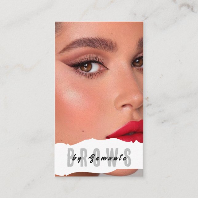 Tarjeta De Visita Brows Aftercare PMU Microblading Henna Salon Busin (Anverso)