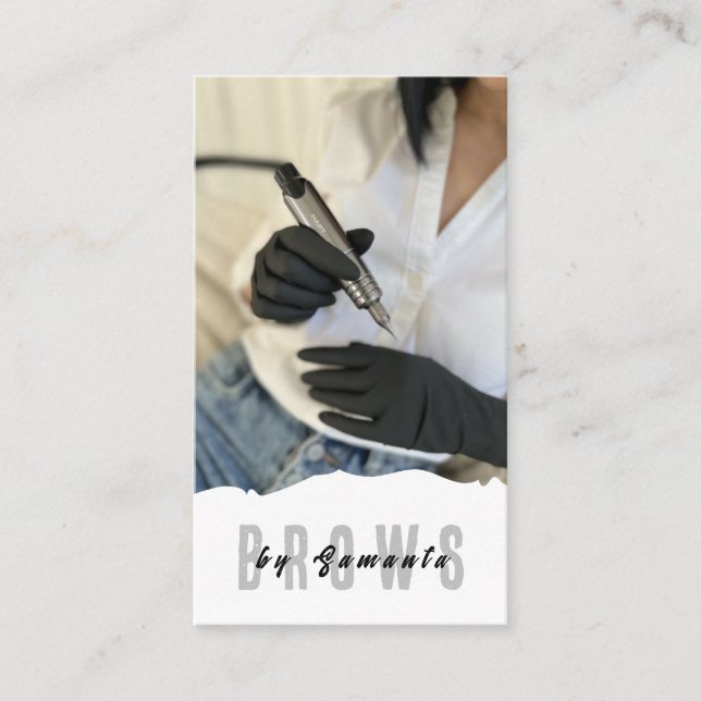 Tarjeta De Visita Brows Aftercare PMU Microblading Henna Salon Busin (Anverso)