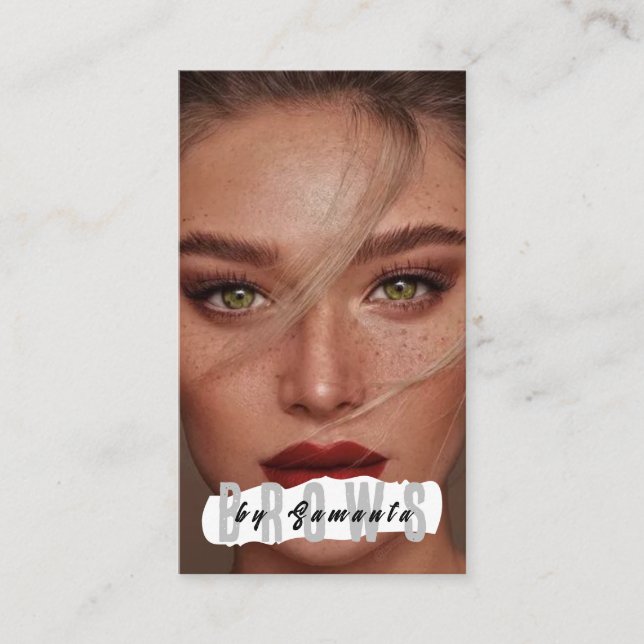 Tarjeta De Visita Brows Aftercare PMU Microblading Henna Salon Busin (Anverso)