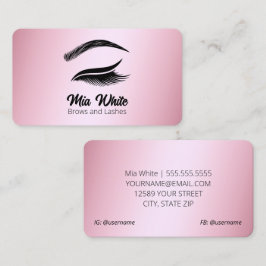 Tarjeta De Visita Brows and Lashes Rosa Gold